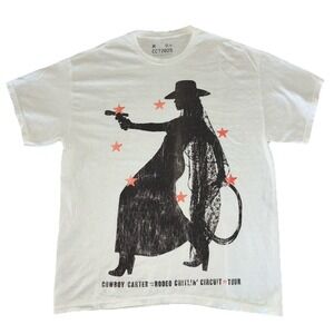 Beyonce Most Wanted Tee M White Cowboy Carter Tour 2025 Merch‎ NEW *spots